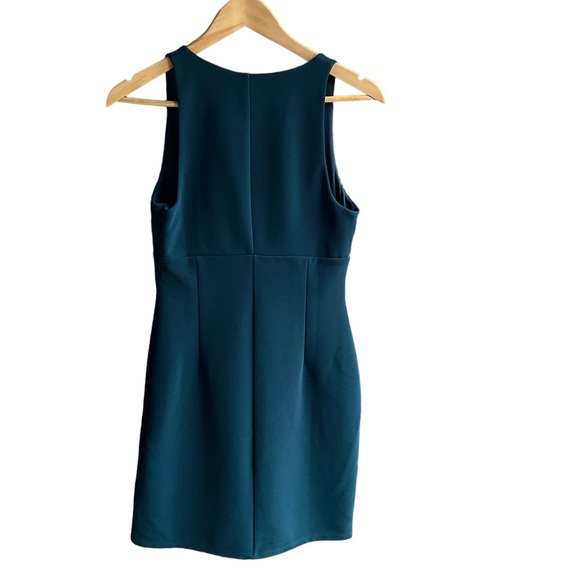 TopShop Old Money Blue BodyCon Dress W/ Deep V (6) - Picture 2 of 11